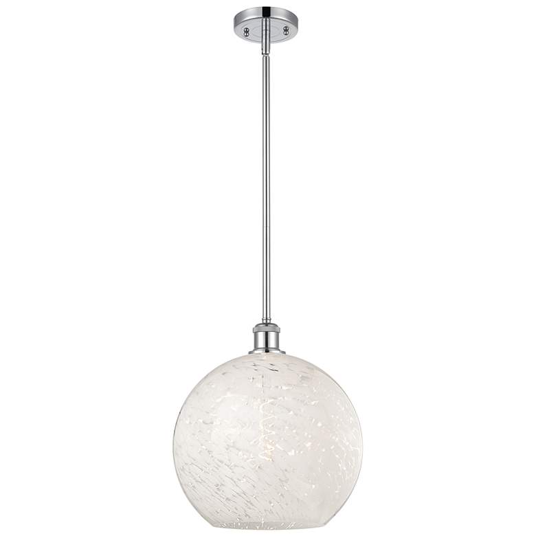 Image 1 Ballston 12" Wide Polished Chrome Stemmed Pendant w/ White Mouchette S