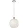 Ballston 12" Wide Polished Nickel Corded Pendant w/ White Mouchette Sh