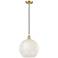 Ballston 12" Wide Satin Gold Cord Hung Pendant With White Mouchette Sh