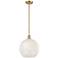 Ballston 12" Wide Satin Gold Stem Hung Pendant With White Mouchette Sh