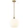 Ballston 12" Wide Satin Gold Stem Hung Pendant With White Venetian Sha
