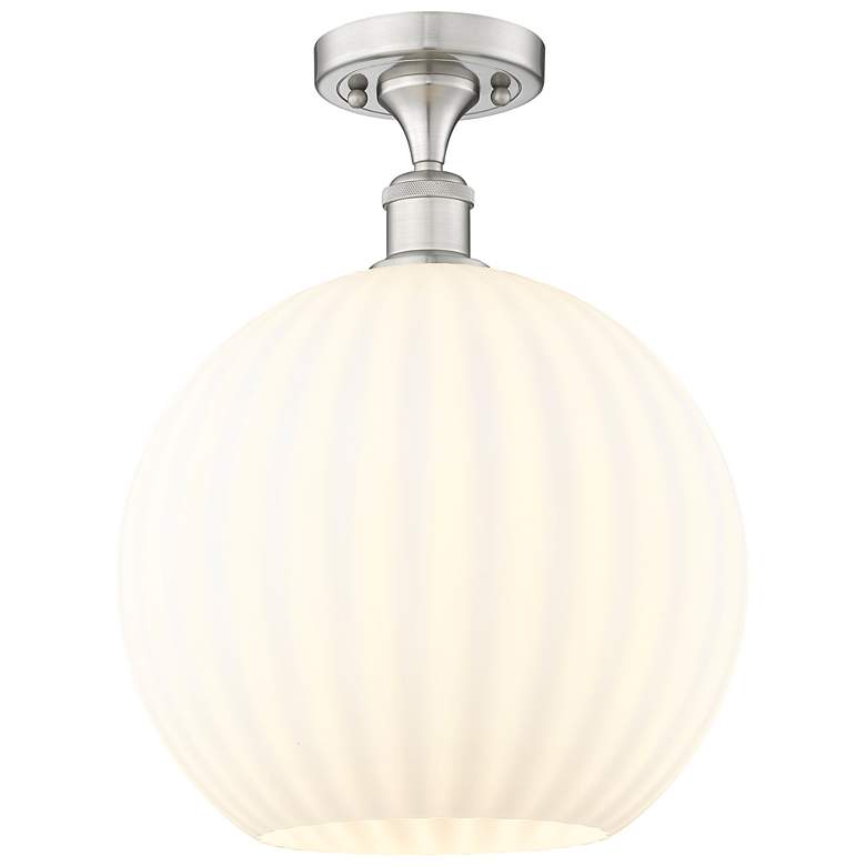 Image 1 Ballston 12"W Brushed Satin Nickel Semi-Flush Mount w/ White Venetian