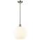 Ballston 12"W Brushed Satin Nickel Stemmed Pendant w/ White Venetian S