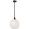 Ballston 12"W Oil Rubbed Bronze Stemmed Pendant w/ White Mouchette Sha