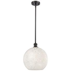 Ballston 12"W Oil Rubbed Bronze Stemmed Pendant w/ White Mouchette Sha Ballston 12"W Oil Rubbed Bronze Stemmed Pendant w/ White Mouchette Sha