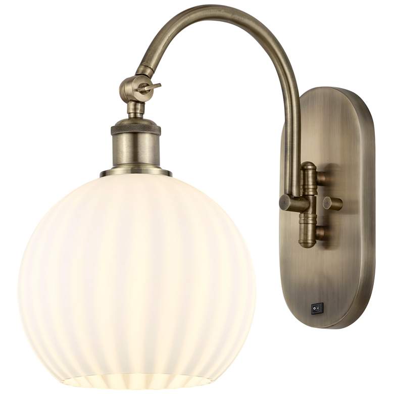 Image 1 Ballston 13.5"H Antique Brass Horizontal Swivel Sconce w/ Venetian Sha
