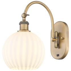 Ballston 13.5"H Brushed Brass Horizontal Swing Sconce w/ Venetian Shad