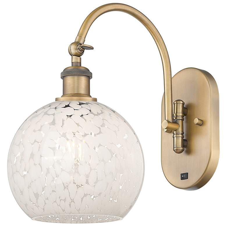 Image 1 Ballston 13.5"H Brushed Brass Horizontal Swivel Sconce w/ Mouchette Sh