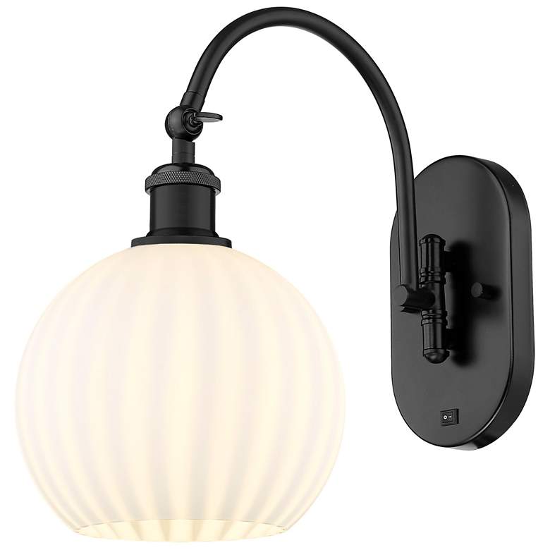 Image 1 Ballston 13.5"H Matte Black Horizontal Adjustable Sconce w/ Venetian S