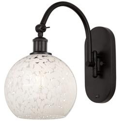 Ballston 13.5"H Oiled Bronze Horizontal Swing Sconce w/ Mouchette Shad