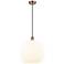 Ballston 13.75" Wide Antique Copper Corded Pendant w/ White Venetian S