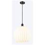 Ballston 13.75" Wide Matte Black Cord Hung Pendant w/ White Venetian S