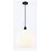 Ballston 13.75" Wide Matte Black Cord Hung Pendant w/ White Venetian S