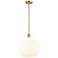 Ballston 13.75" Wide Satin Gold Stem Hung Pendant With White Venetian