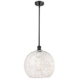 Ballston 13.75"W Oil Rubbed Bronze Stemmed Pendant w/ White Mouchette Ballston 13.75"W Oil Rubbed Bronze Stemmed Pendant w/ White Mouchette