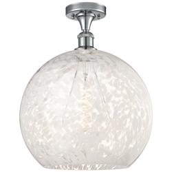 Ballston 13.75"W Polished Chrome Semi-Flush Mount w/ White Mouchette S