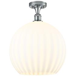 Ballston 13.75"W Polished Chrome Semi-Flush Mount w/ White Venetian Sh
