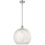 Ballston 13.75"W Polished Chrome Stemmed Pendant w/ White Mouchette Sh