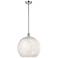 Ballston 13.75"W Polished Chrome Stemmed Pendant w/ White Mouchette Sh