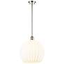 Ballston 13.75"W Polished Nickel Stemmed Pendant w/ White Venetian Sha
