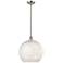Ballston 13.75"W Satin Nickel Stemmed Pendant w/ White Mouchette Shade