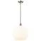 Ballston 13.75"W Satin Nickel Stemmed Pendant w/ White Venetian Shade
