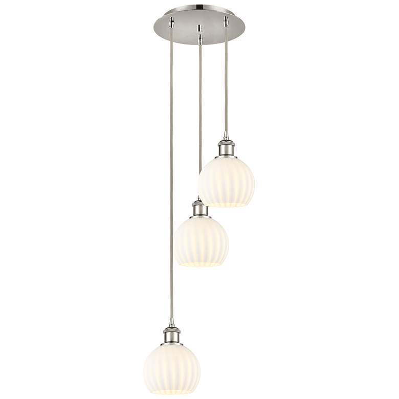 Image 1 Ballston 13"W 3 Light Polished Nickel Cord Multi Pendant w/ Venetian S