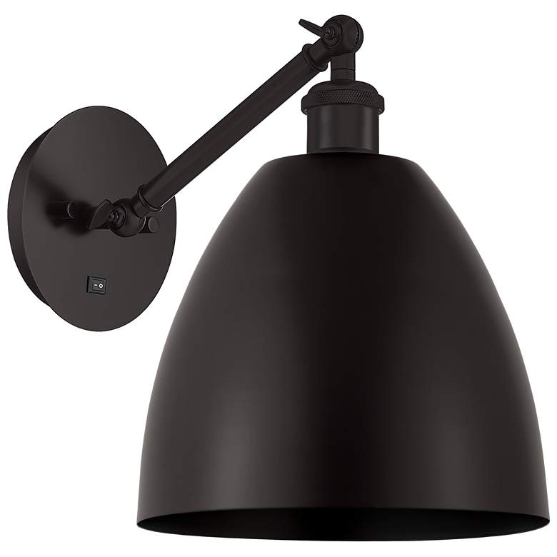 Image 1 Ballston 14.13" High Matte Black Sconce With Black Shade