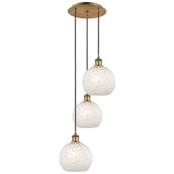 Ballston 14.5"W 3 Light Brushed Brass Cord Multi Pendant w/ Mouchette