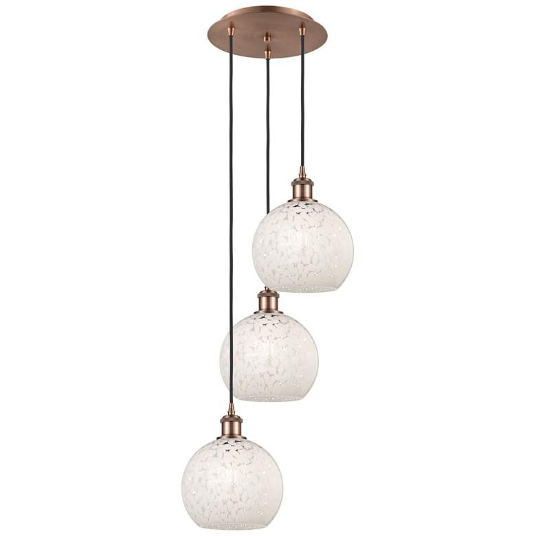 Image 1 Ballston 14.5"W 3 Light Copper Corded Multi Pendant w/ Mouchette Shade