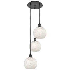 Ballston 14.5"W 3 Light Matte Black Corded Multi Pendant w/ Mouchette Ballston 14.5"W 3 Light Matte Black Corded Multi Pendant w/ Mouchette