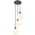 Ballston 14.5"W 3 Light Matte Black Corded Multi Pendant w/ Venetian S