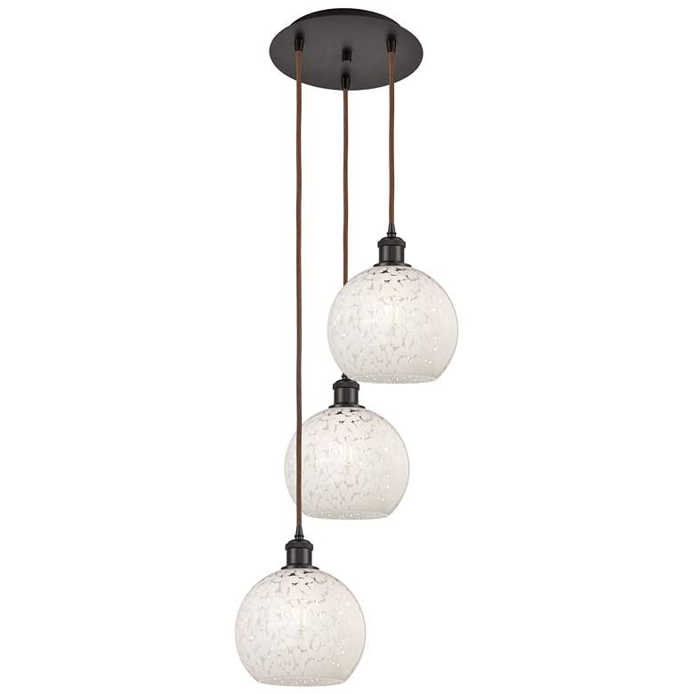 Image 1 Ballston 14.5"W 3 Light Oiled Bronze Cord Multi Pendant w/ Mouchette S