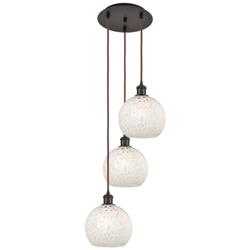 Ballston 14.5"W 3 Light Oiled Bronze Cord Multi Pendant w/ Mouchette S