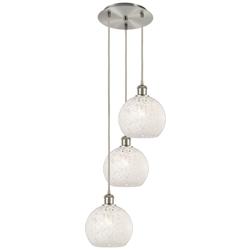 Ballston 14.5"W 3 Light Satin Nickel Cord Multi Pendant w/ Mouchette S