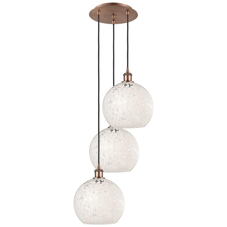Image 1 Ballston 16.5"W 3 Light Copper Corded Multi Pendant w/ Mouchette Shade