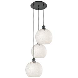 Ballston 16.5"W 3 Light Matte Black Corded Multi Pendant w/ Mouchette