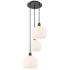 Ballston 16.5"W 3 Light Matte Black Corded Multi Pendant w/ Venetian S