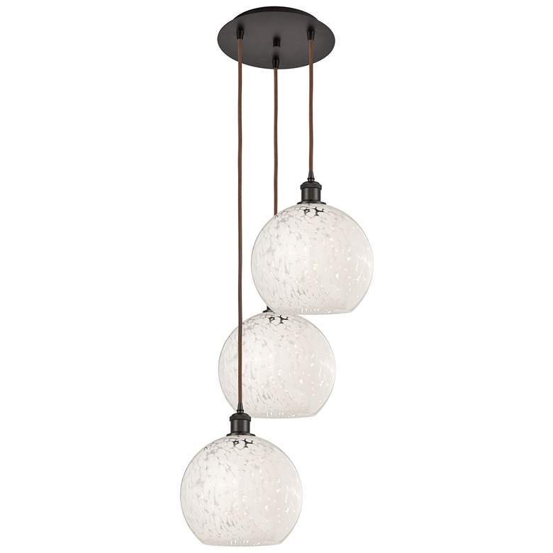 Image 1 Ballston 16.5"W 3 Light Oiled Bronze Cord Multi Pendant w/ Mouchette S