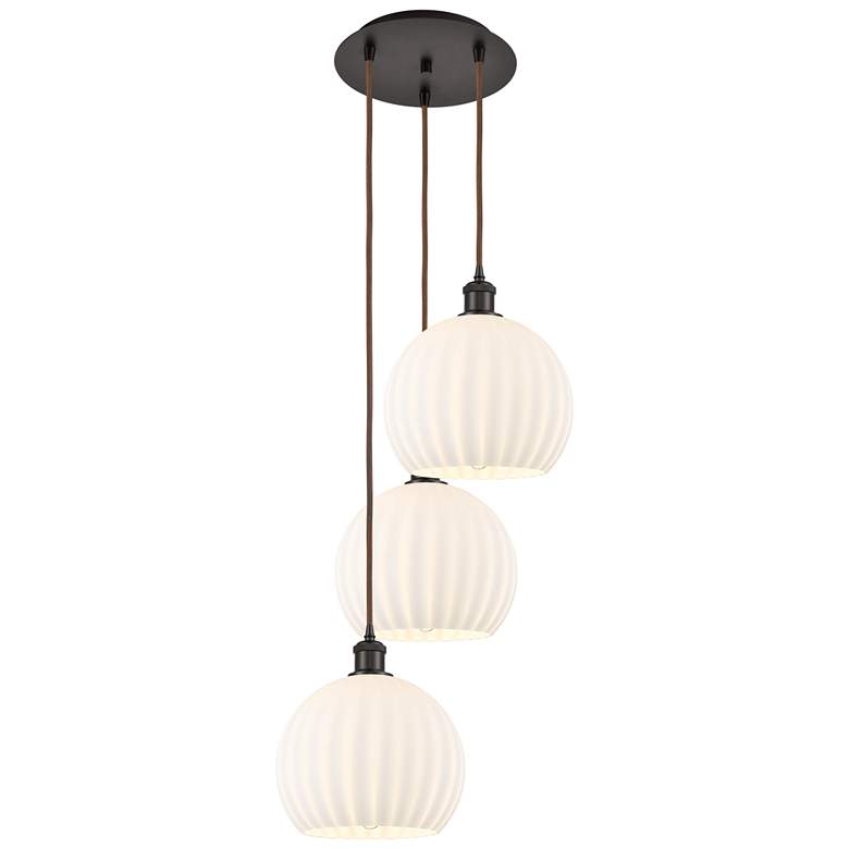 Image 1 Ballston 16.5"W 3 Light Oiled Bronze Corded Multi Pendant w/ Venetian