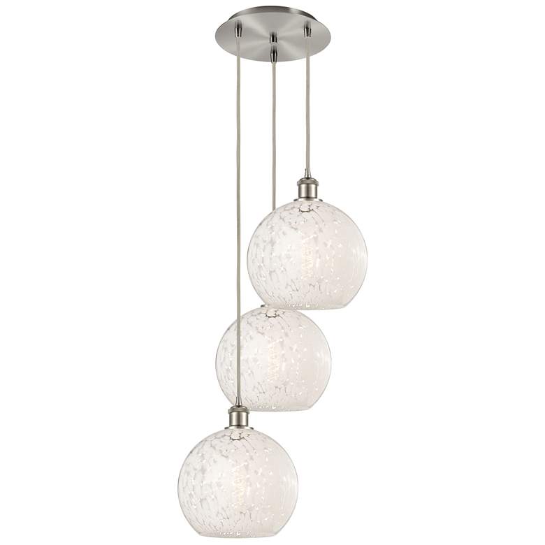 Image 1 Ballston 16.5"W 3 Light Satin Nickel Cord Multi Pendant w/ Mouchette S