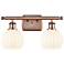 Ballston 16" Wide 2 Light Antique Copper Bath Light w/ White Venetian
