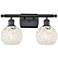 Ballston 16" Wide 2 Light Matte Black Bath Light With White Mouchette