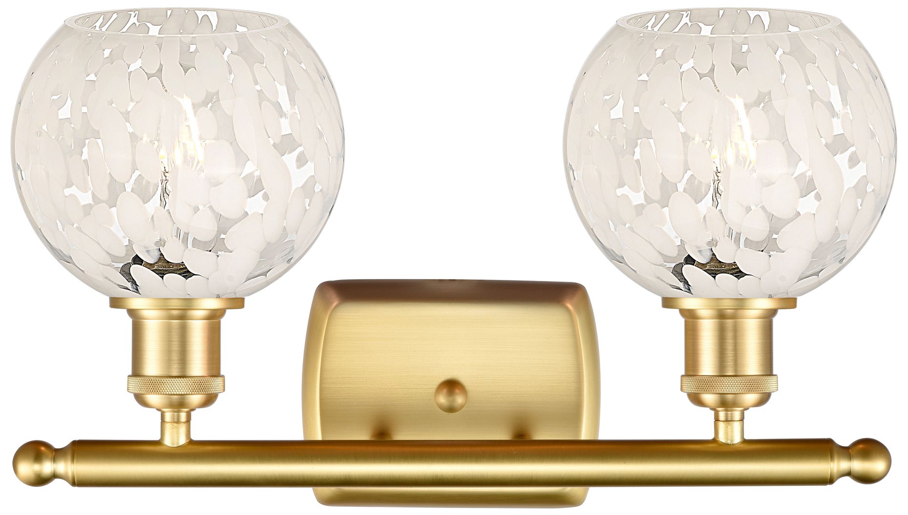 Image 2 Ballston 16" Wide 2 Light Satin Gold Bath Light With White Mouchette S more views