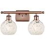 Ballston 16"W 2 Light Antique Copper Bath Light w/ White Mouchette Sha