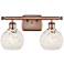 Ballston 16"W 2 Light Antique Copper Bath Light w/ White Mouchette Sha