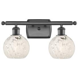 Ballston 16"W 2 Light Oil Rubbed Bronze Bath Light w/ White Mouchette Ballston 16"W 2 Light Oil Rubbed Bronze Bath Light w/ White Mouchette