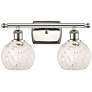 Ballston 16"W 2 Light Polished Nickel Bath Light w/ White Mouchette Sh
