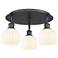 Ballston 17.75"W 3 Light Matte Black Flush Mount w/ White Venetian Sha