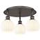 Ballston 17.75"W 3 Light Oiled Bronze Flush Mount w/ White Venetian Sh